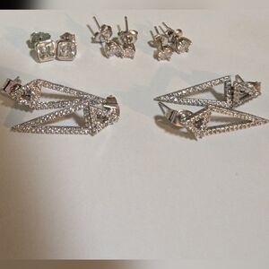 Sterling Silver CZ Earrings - 5 Pack